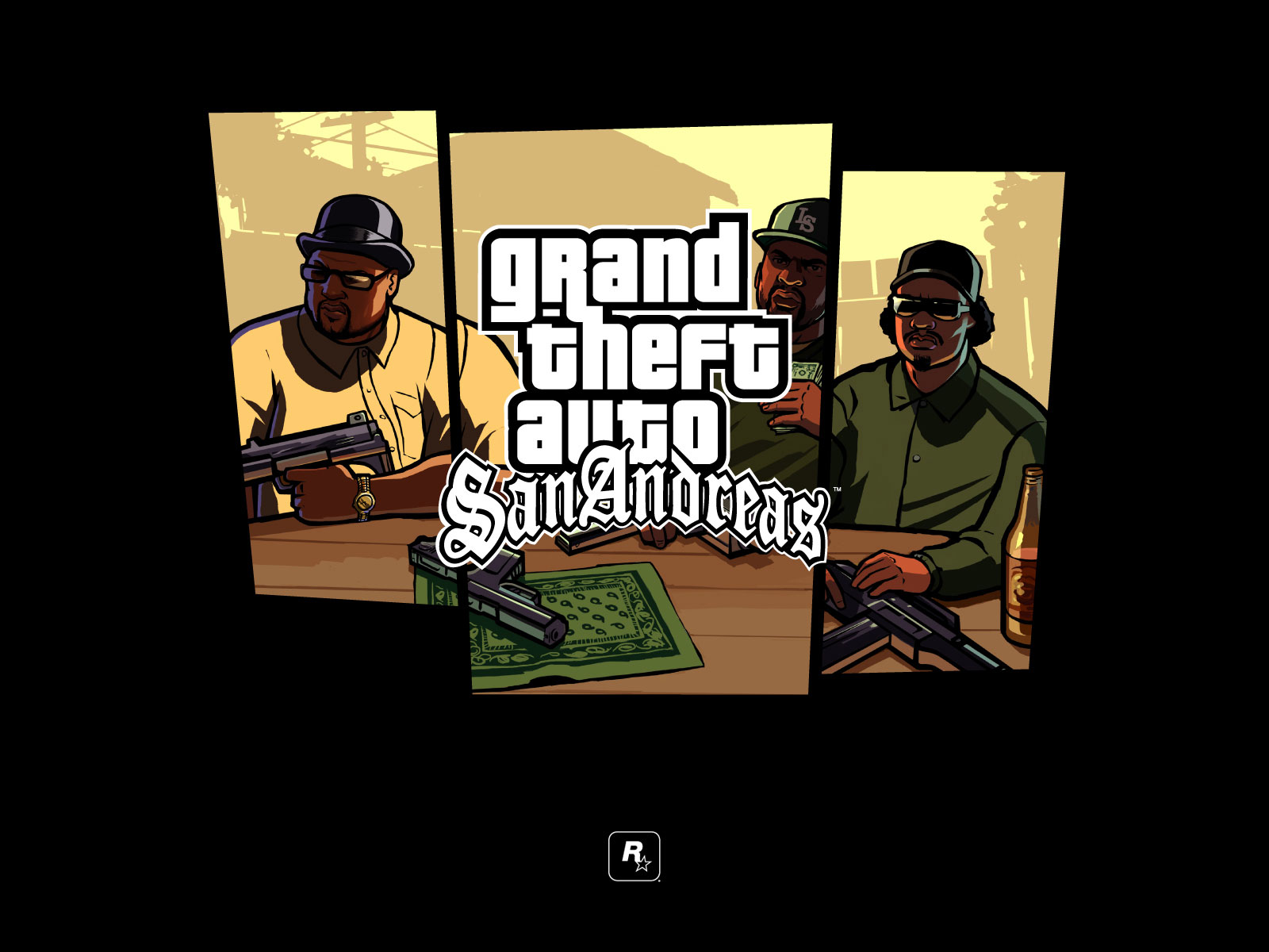 gta sa wallpaper,font,adaptation,brand,photo caption