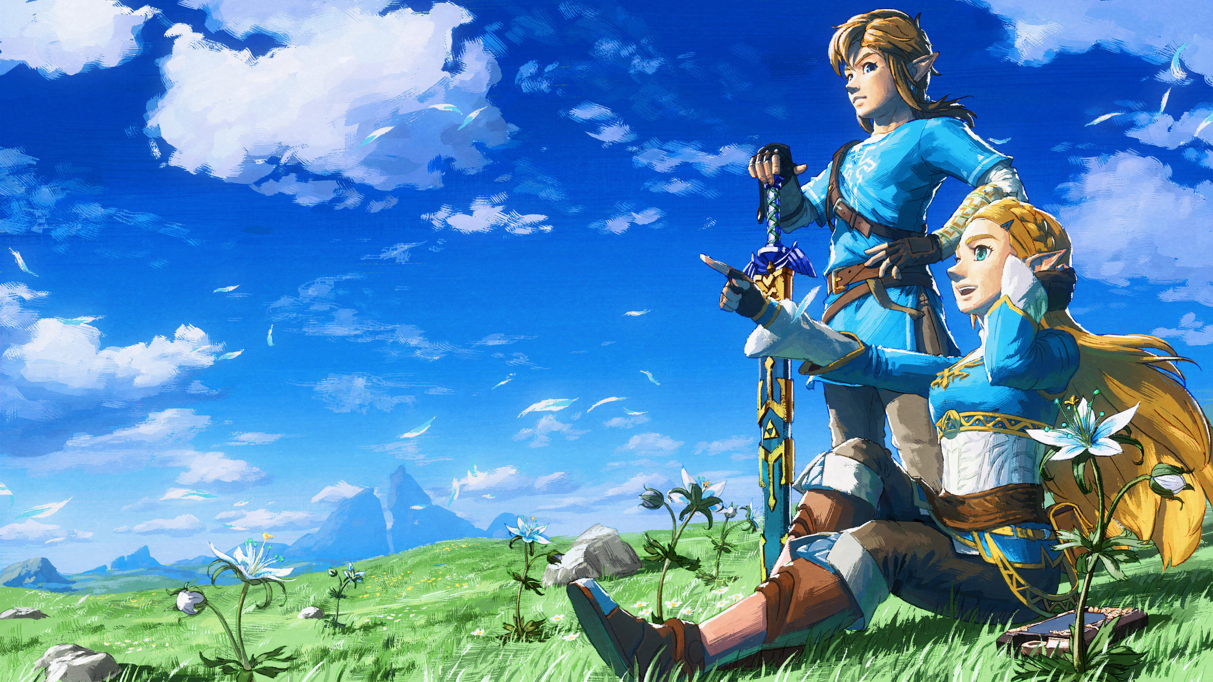 zelda breath of the wild wallpaper,people in nature,animated cartoon,cartoon,sky,anime