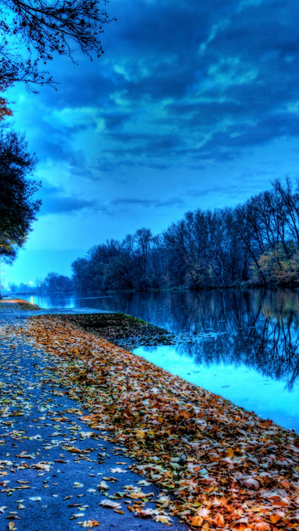 otoño fondo de pantalla para iphone,paisaje natural,naturaleza,agua,cielo,azul