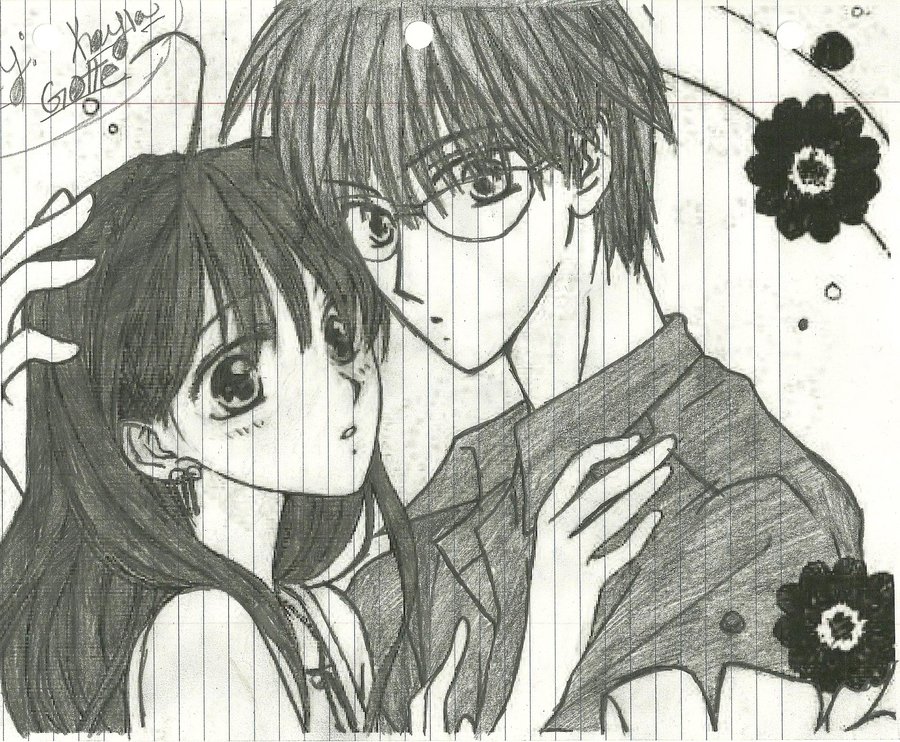 love couple sketch wallpaper,cartoon,anime,hairstyle,monochrome,interaction