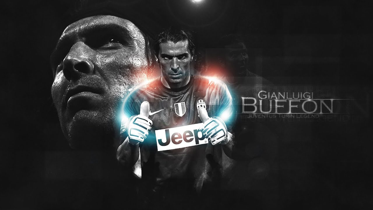 buffon tapete,schriftart,grafikdesign,grafik,dunkelheit,fußballspieler