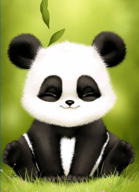 cute panda wallpaper,panda,bear,snout,cartoon,animated cartoon