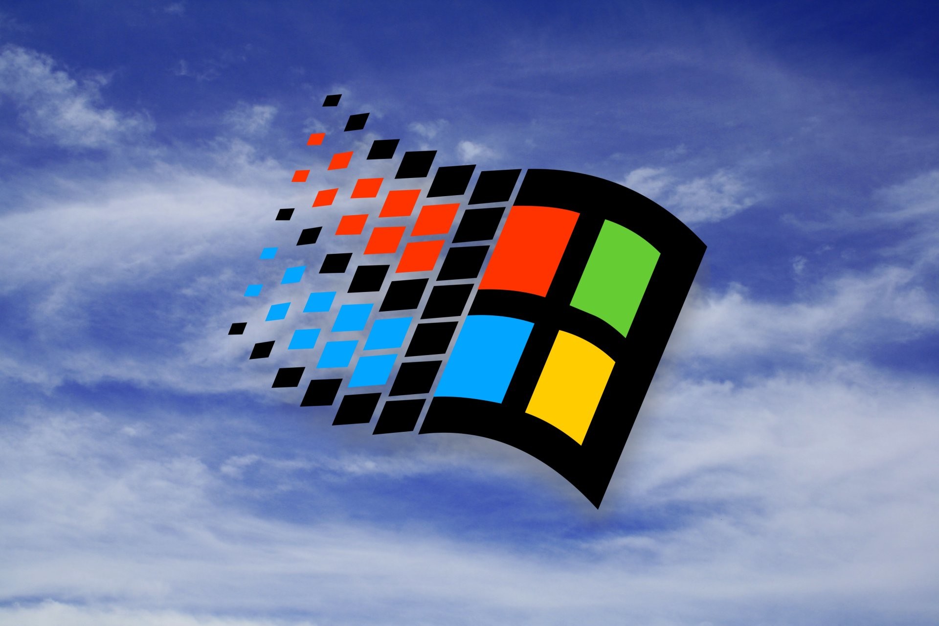 windows 95 wallpaper,rubik's cube,sky,logo,graphics,toy