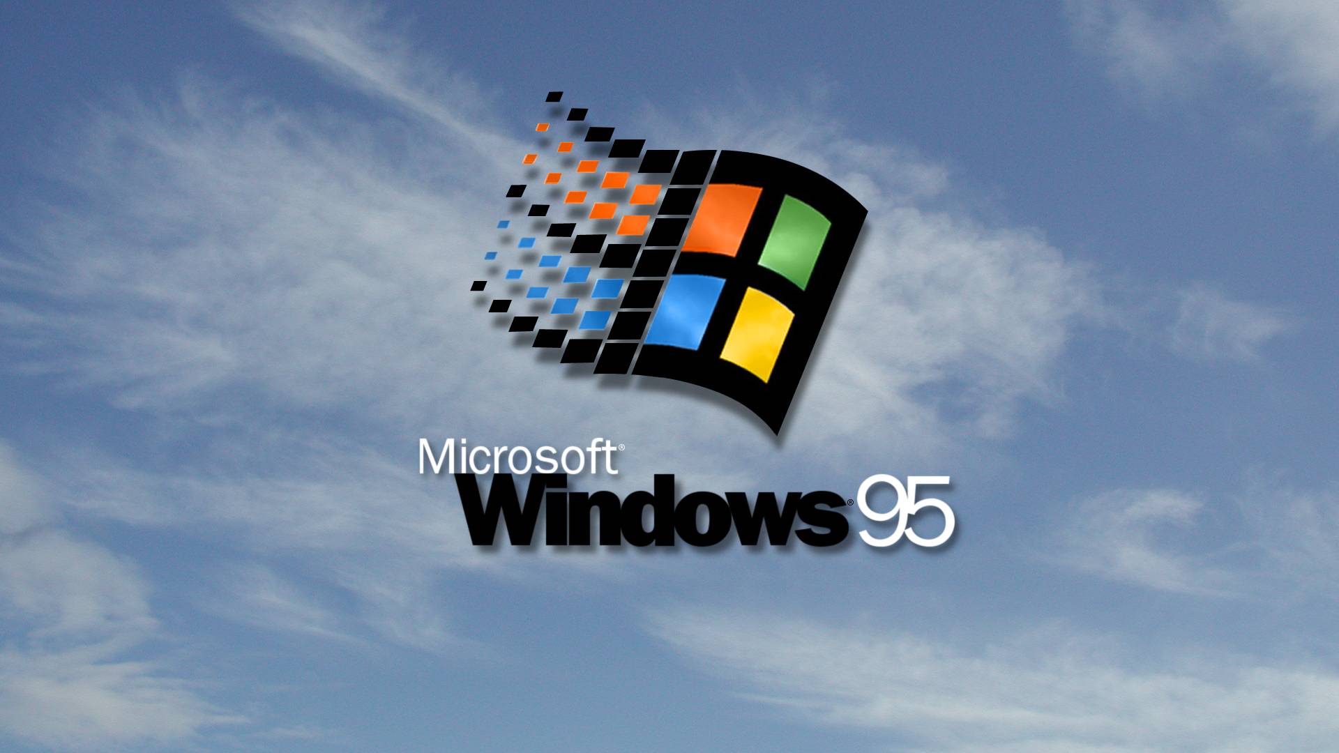 windows 95 wallpaper,himmel,zauberwürfel,schriftart,grafik,fallschirm