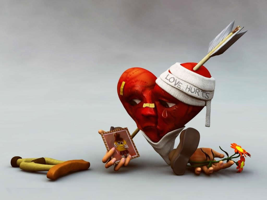 wallpaper love hurts sad hd,animation,junk food,still life photography,toy,illustration