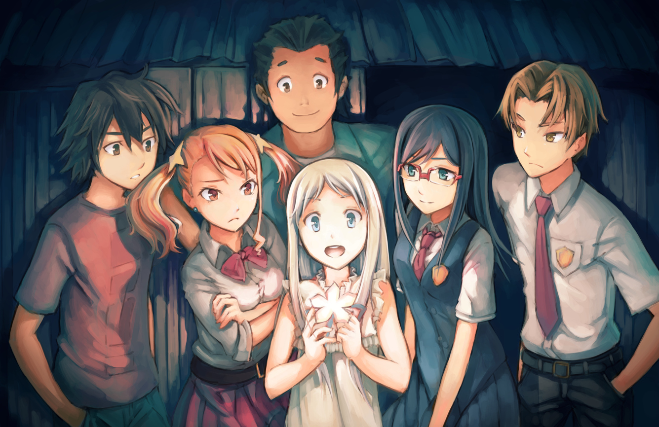 fond d'écran anohana,anime,dessin animé,amusement,illustration