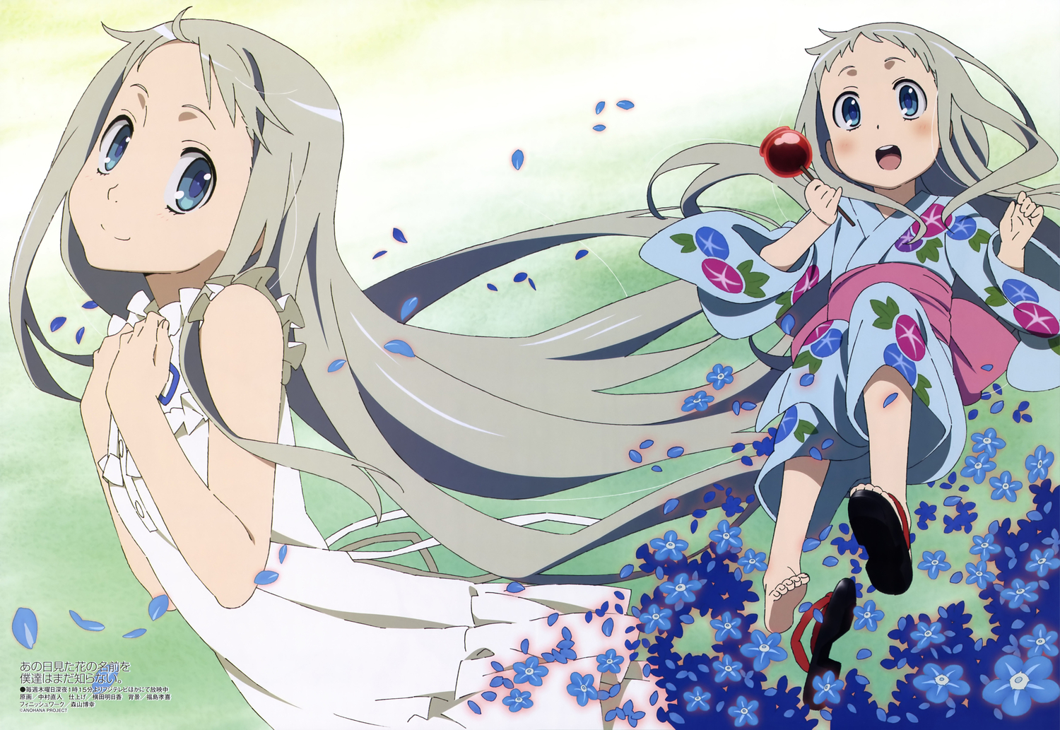 anohana wallpaper,cartoon,anime,cg artwork,illustration,long hair