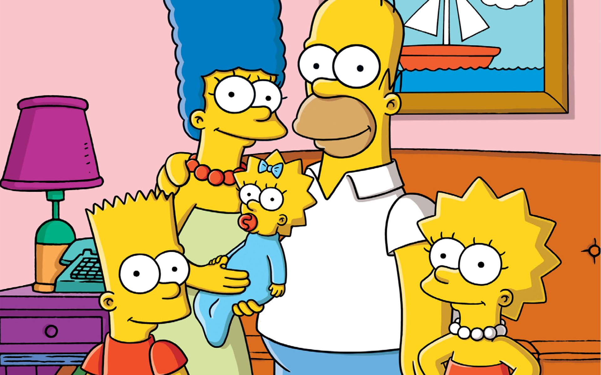 wallpaper simpson,cartoon,animated cartoon,yellow,line,interaction