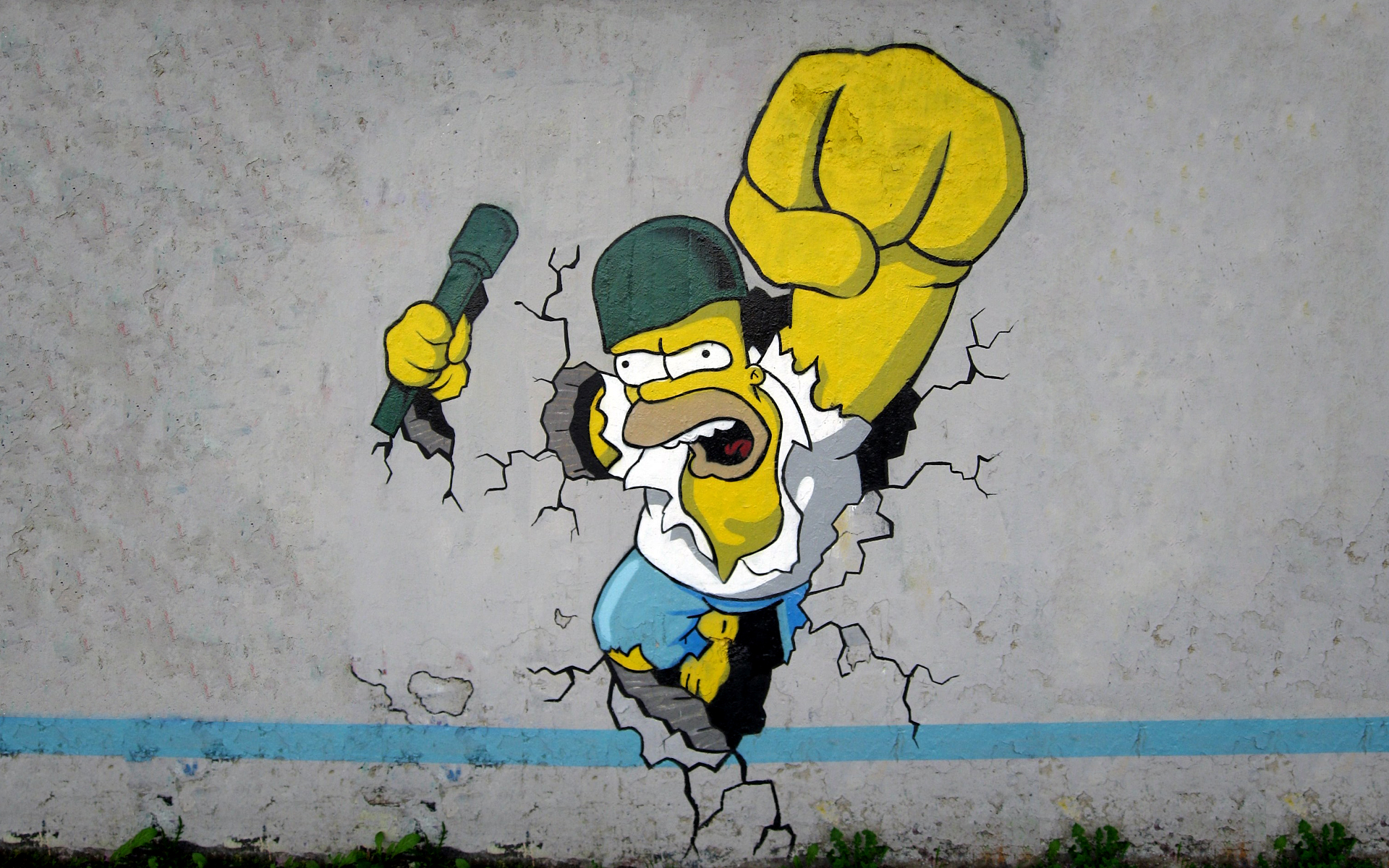 fond d'écran simpson,art de rue,dessin animé,mur,jaune,art