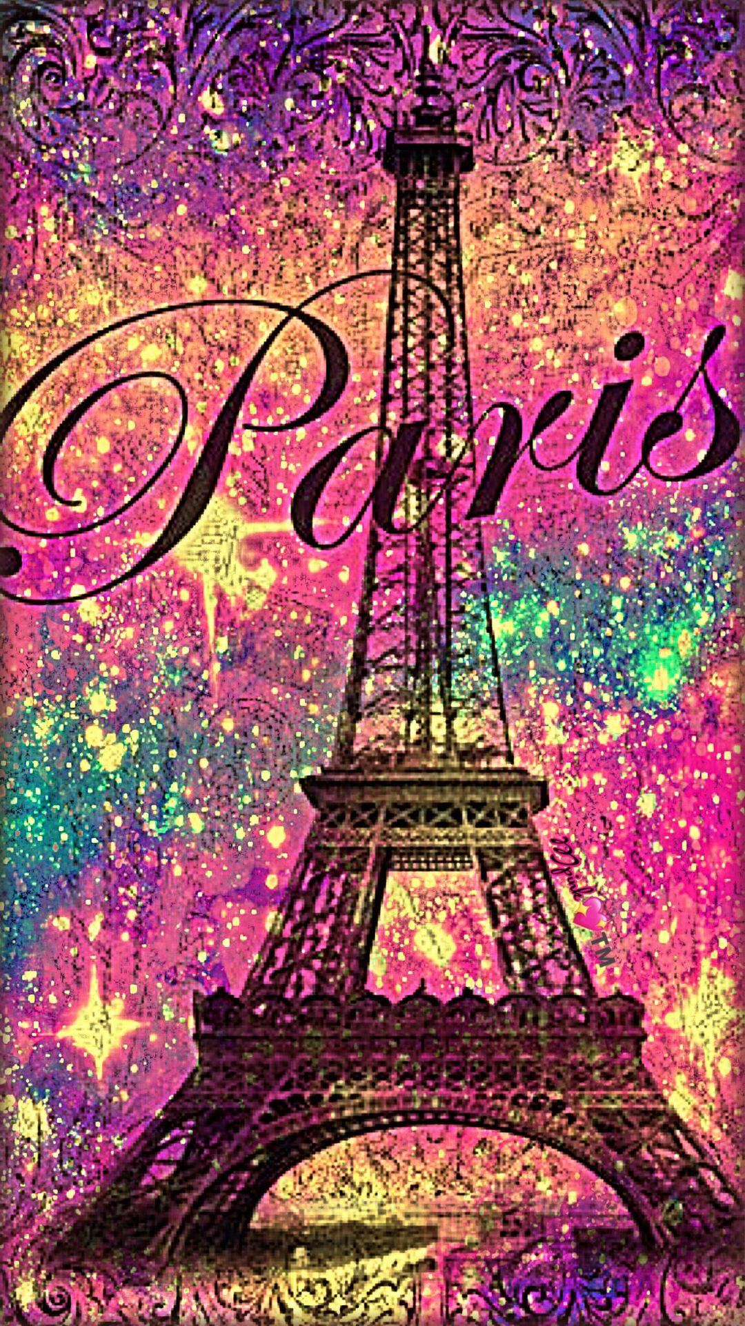 paris wallpaper cute,landmark,purple,violet,graphic design,tower