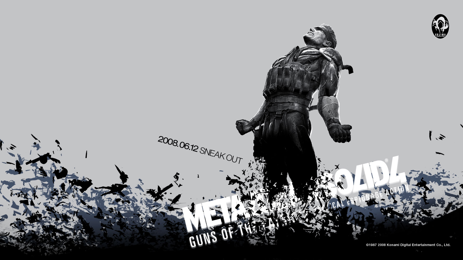 metal gear solid wallpaper,en blanco y negro,fotografía,estatua,monocromo,soldado