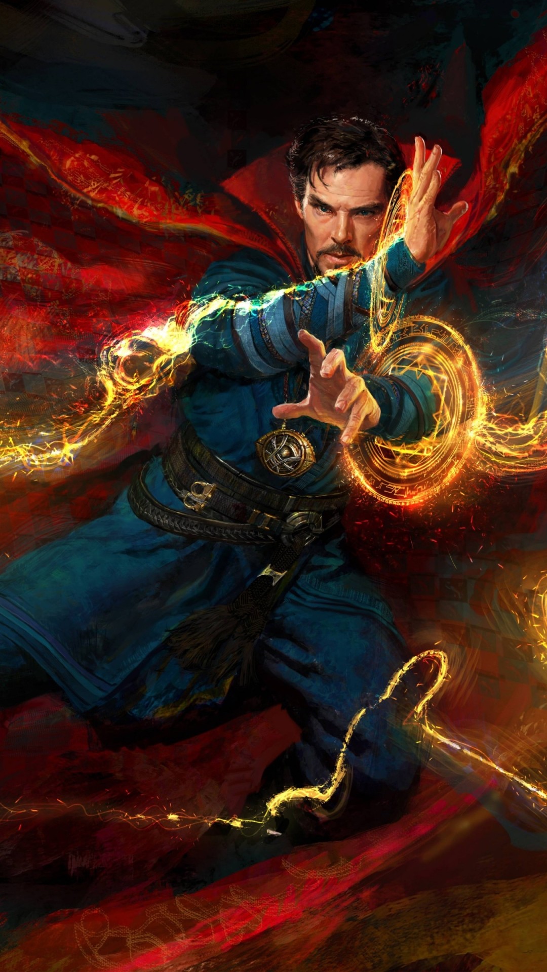 dr strange wallpaper,cg artwork,fictional character,illustration,mythology,hero