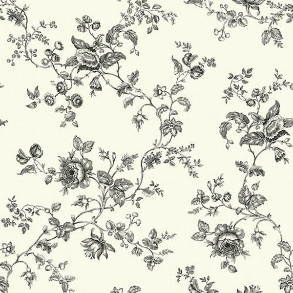 papier peint floral noir et blanc,modèle,conception,plante,dessin au trait,textile