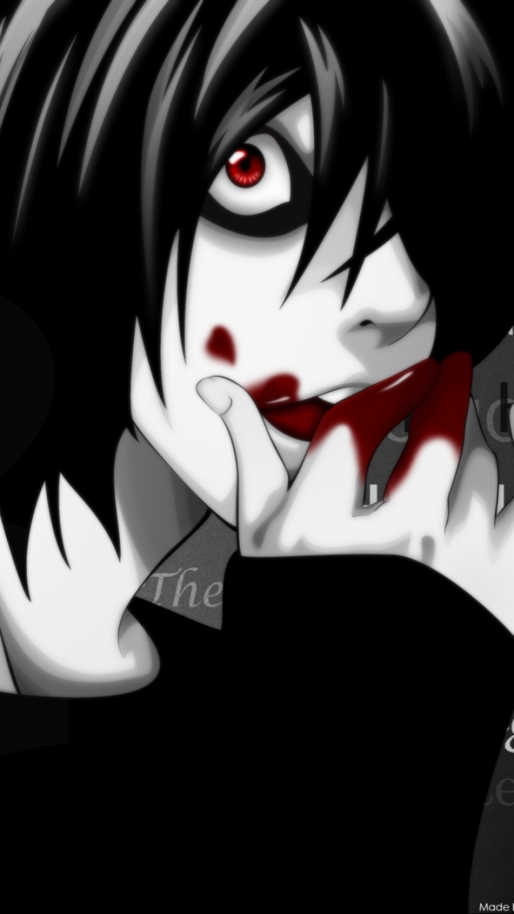 death note wallpaper iphone,cartoon,anime,monochrome,black and white,animation