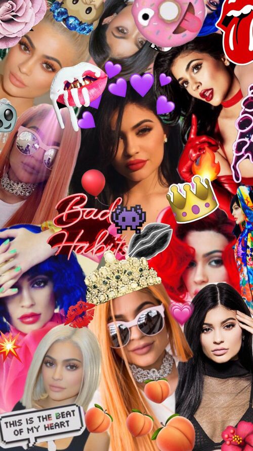 fond d'écran iphone kylie jenner,collage,photomontage,la photographie,selfie,art