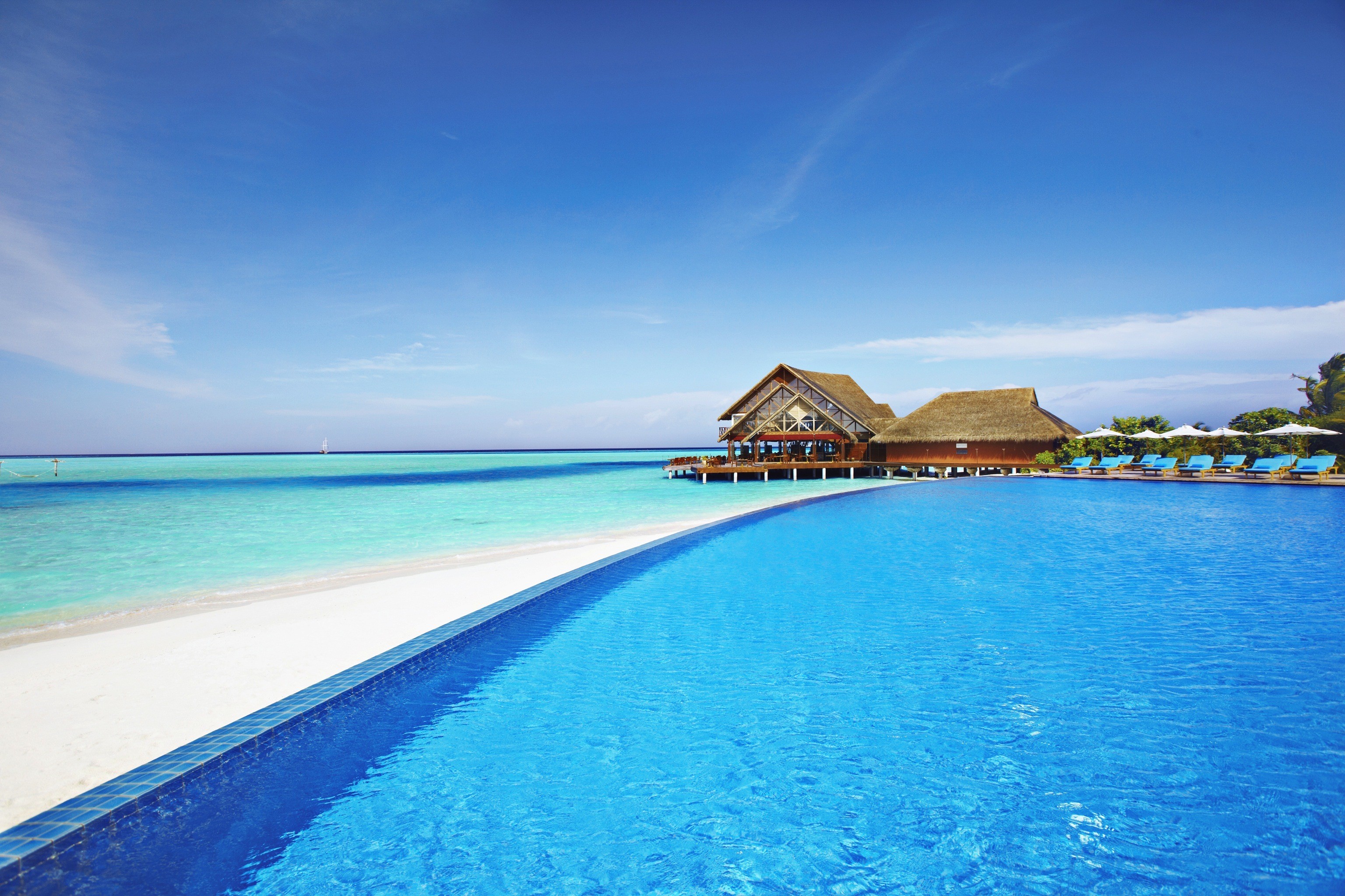 maldives wallpaper,swimming pool,blue,resort,property,sky