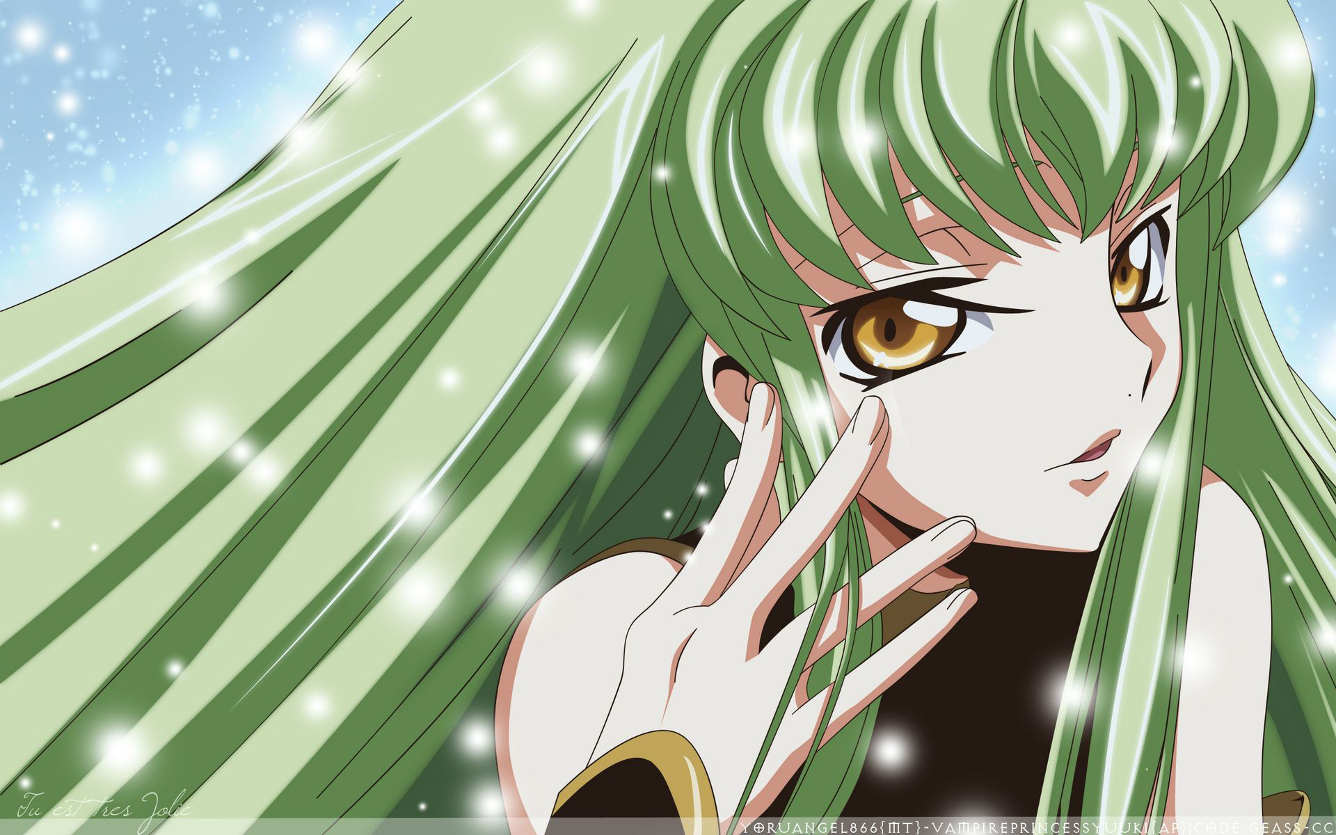 wallpaper examples,cartoon,face,green,anime,head