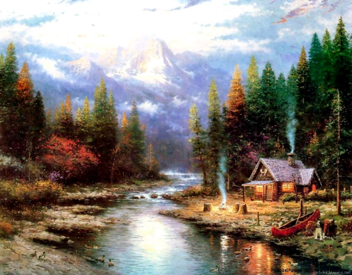 valore di sfondo,paesaggio naturale,natura,pittura,fiume di montagna,fiume