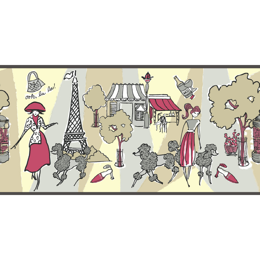 bordo della carta da parati di parigi,cartone animato,arte,illustrazione