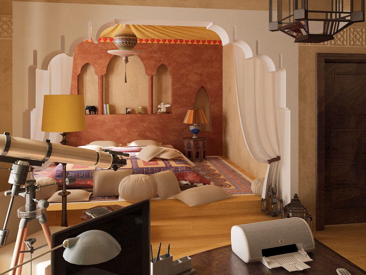 moroccan themed wallpaper,room,interior design,living room,furniture,property