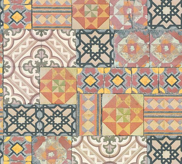 marokkanische tapete,muster,orange,textil ,linie,fliese