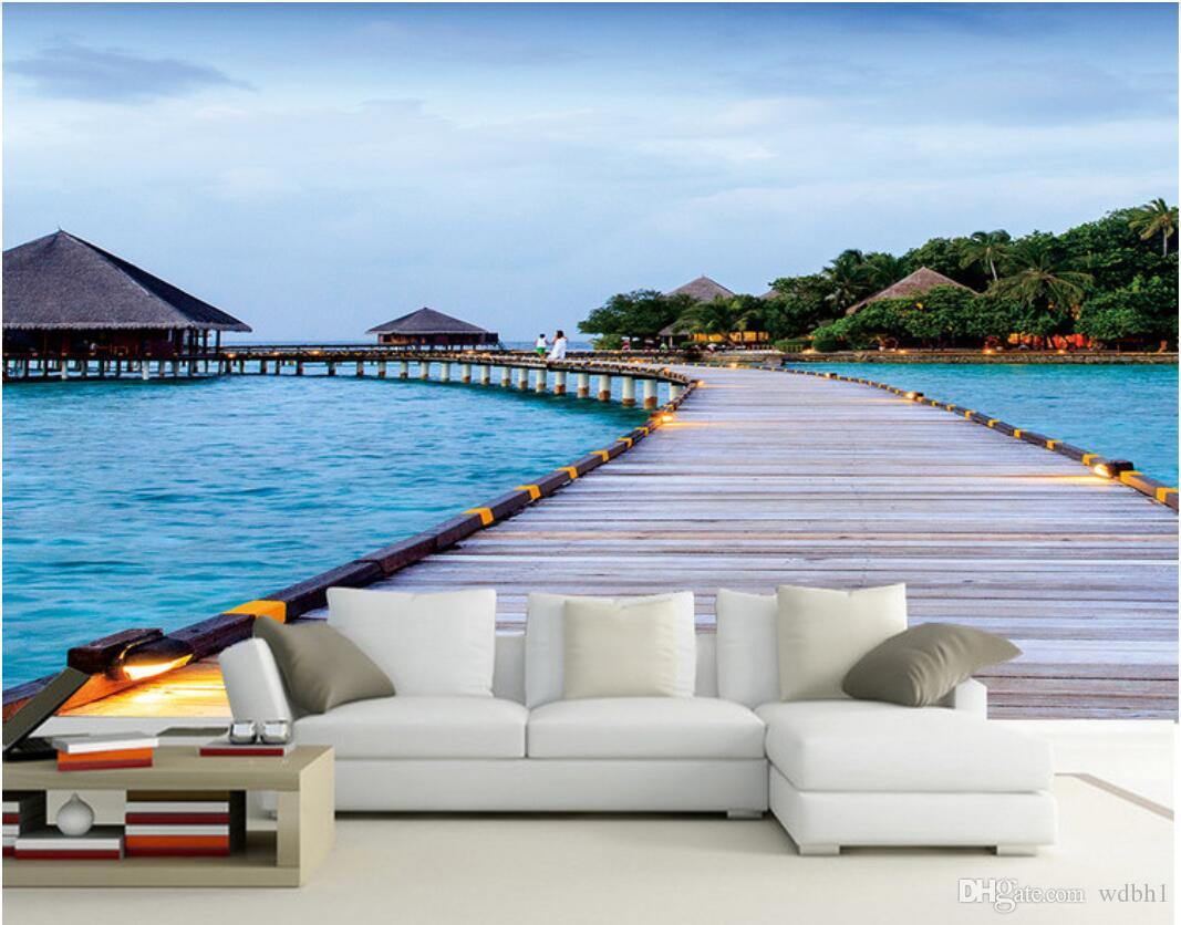 seaside themed wallpaper,furniture,outdoor furniture,sunlounger,wall,swimming pool