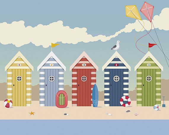 seaside themed wallpaper,illustration,cartoon,art,font,home