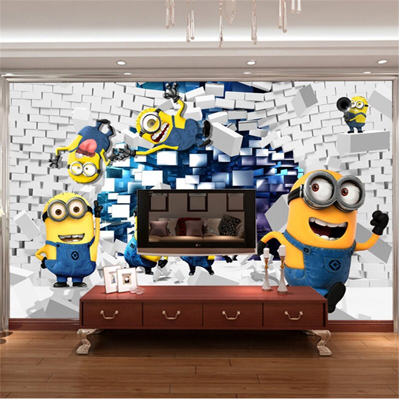 minion bedroom wallpaper,cartoon,wallpaper,wall,mural,room (#701718 ...