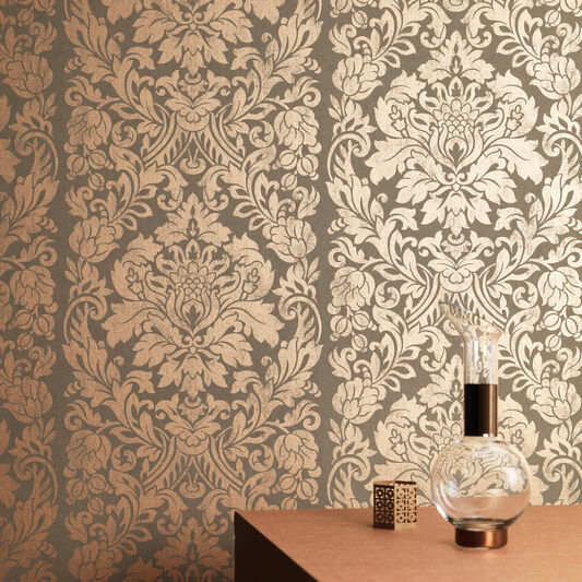 copper coloured wallpaper,wallpaper,wall,brown,pattern,interior design