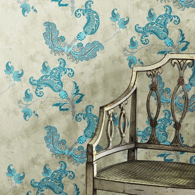 paisley wallpaper uk,blue,aqua,turquoise,teal,wallpaper (702426
