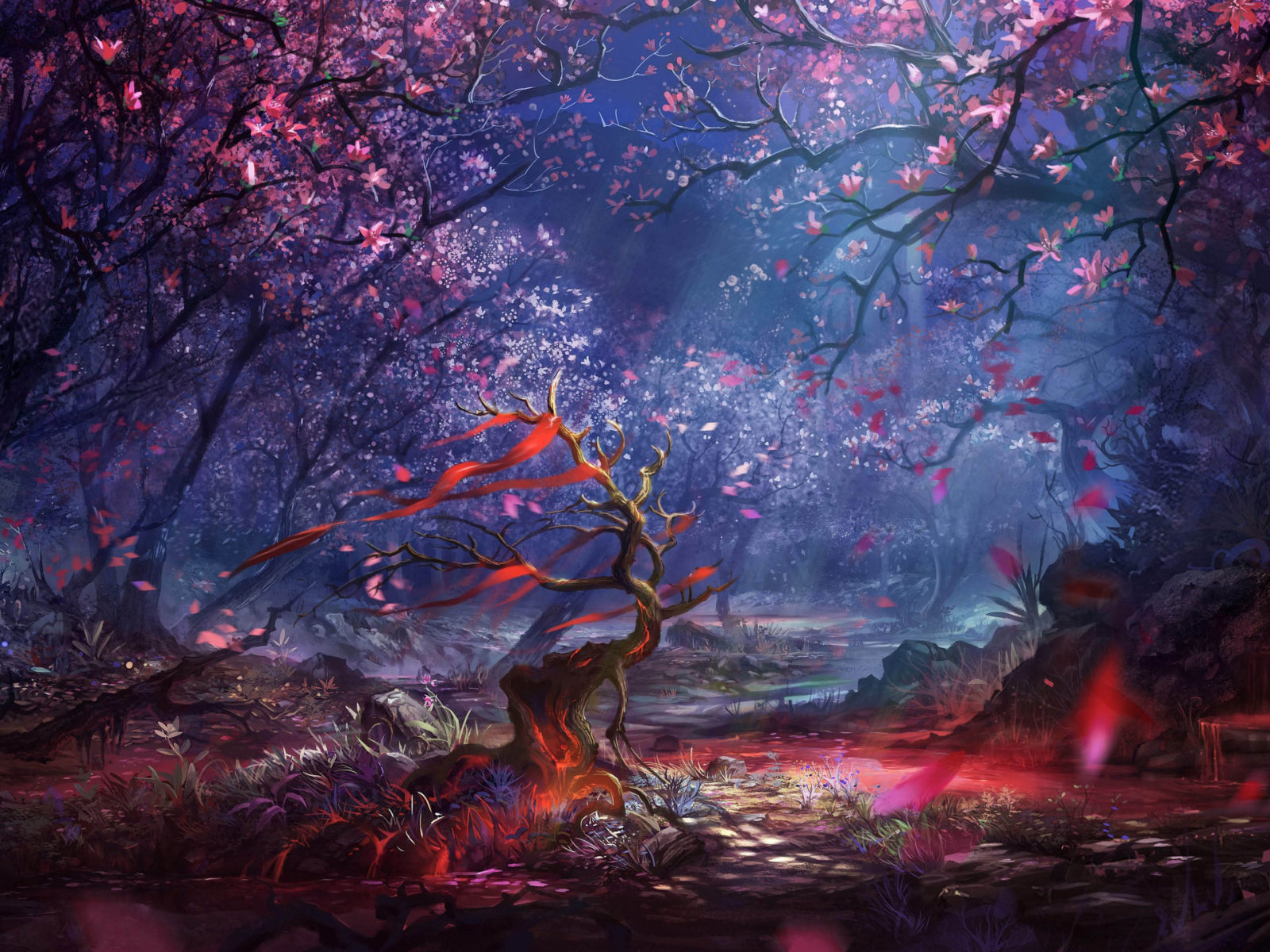 art picture wallpaper,nature,geological phenomenon,purple,tree,sky