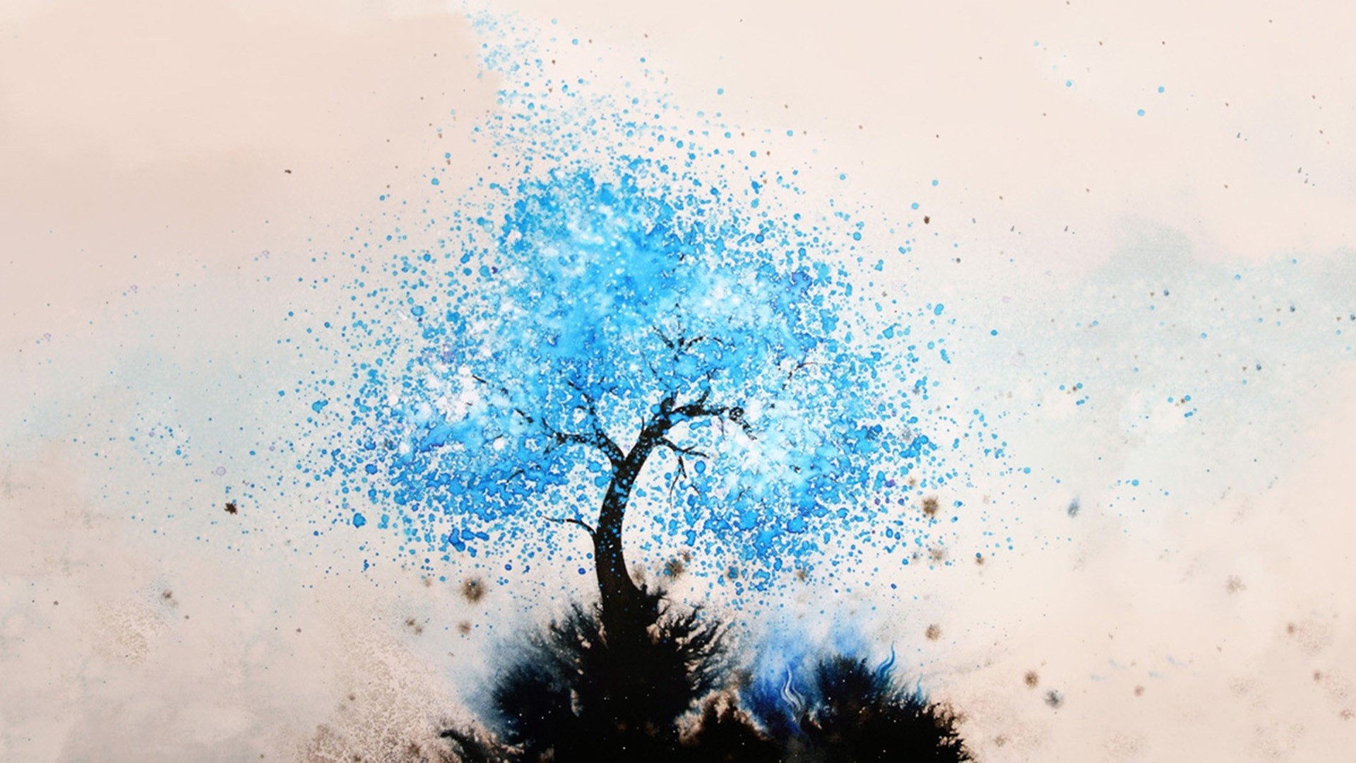 예술 사진 벽지,하늘,푸른,나무,물,수채화 물감