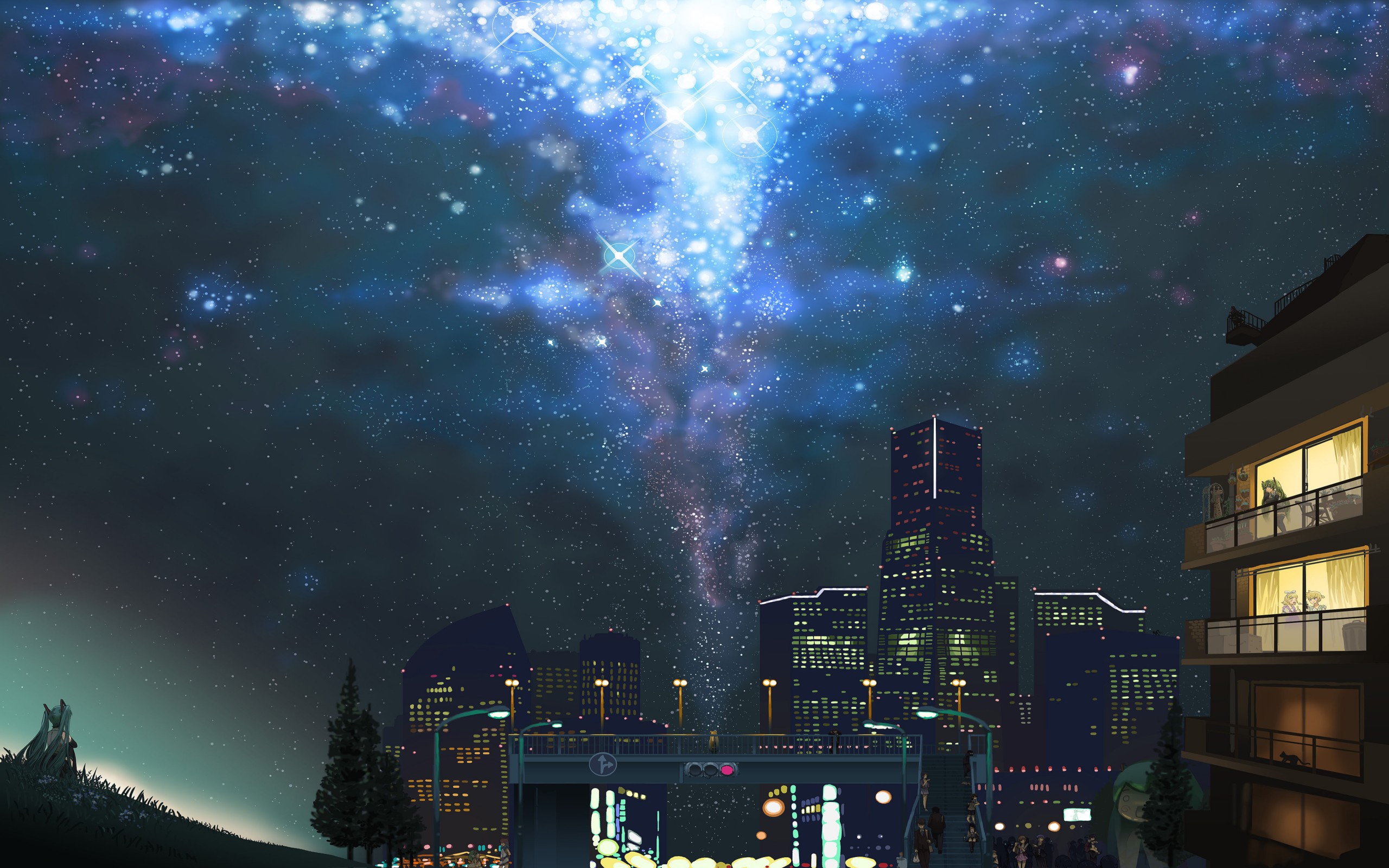 imagen de arte fondo de pantalla,cielo,ciudad,área metropolitana,noche,atmósfera