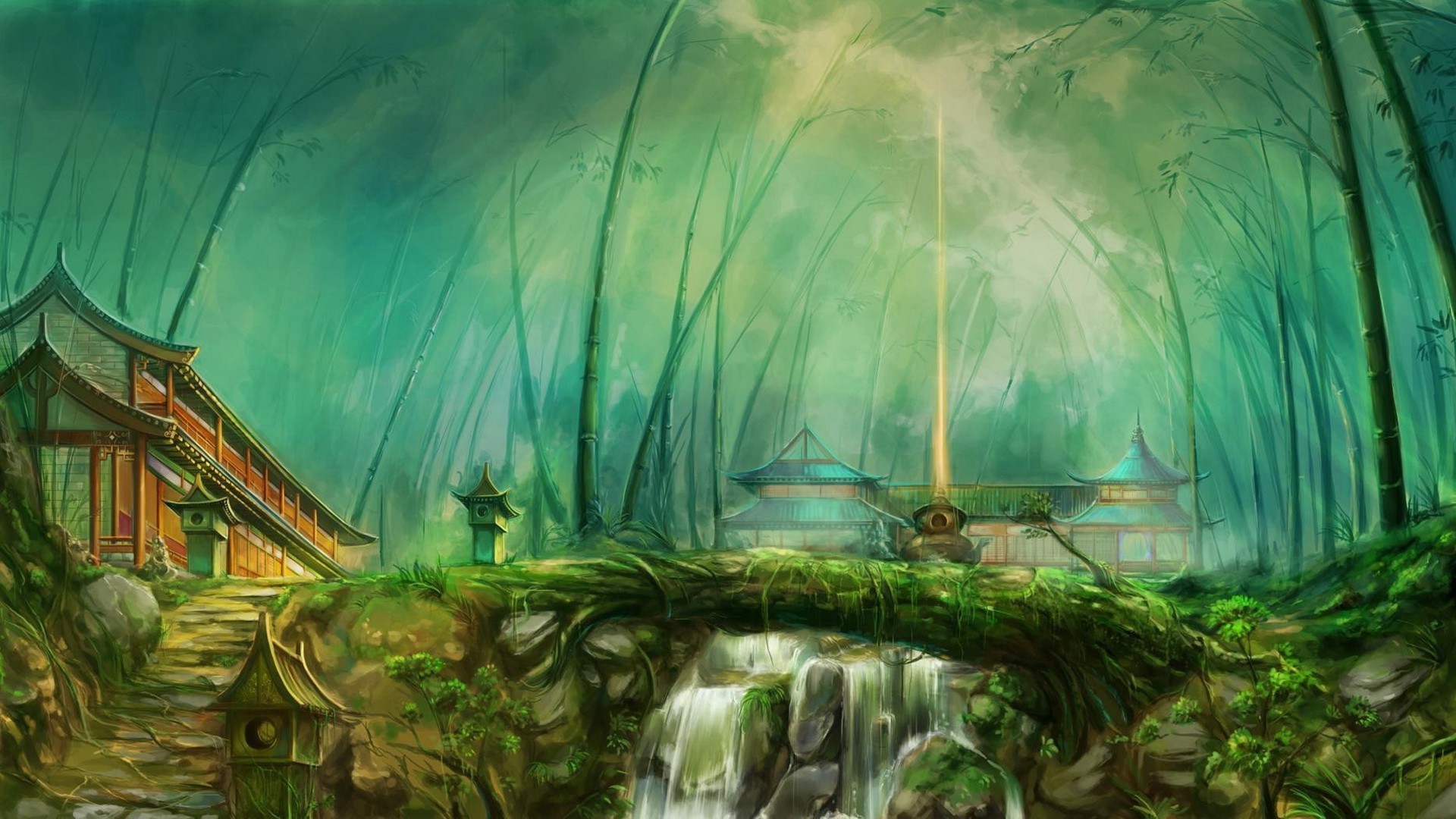 imagen de arte fondo de pantalla,naturaleza,paisaje natural,verde,cg artwork,paisaje