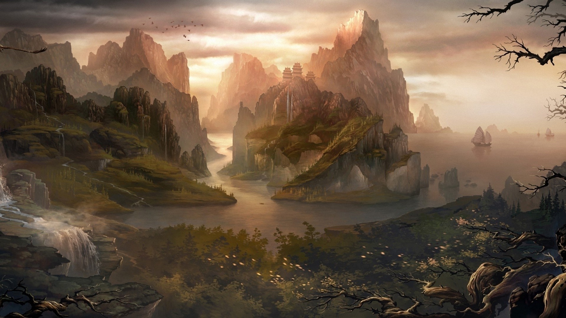 fantasy art wallpaper,nature,natural landscape,action adventure game,strategy video game,cg artwork