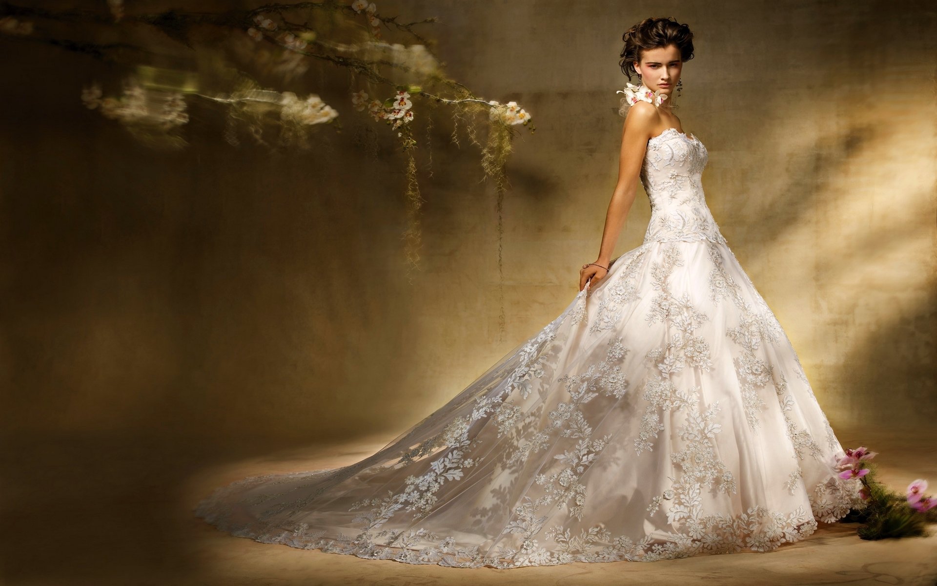 wedding dress wallpaper,gown,wedding dress,dress,fashion model,bride