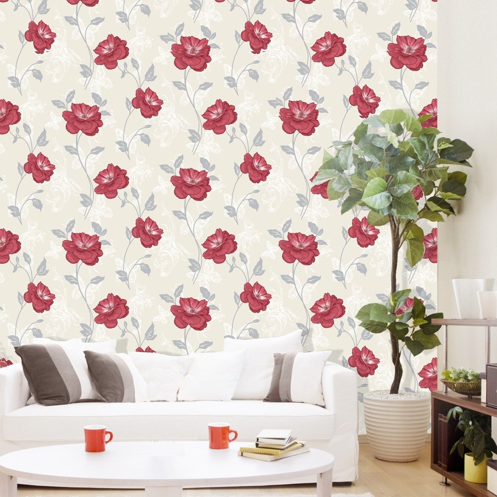 crown wallpaper uk,wallpaper,living room,wall,plant,room