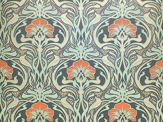 アールヌーボー壁紙イギリス,パターン,オレンジ,対称,設計,視覚芸術