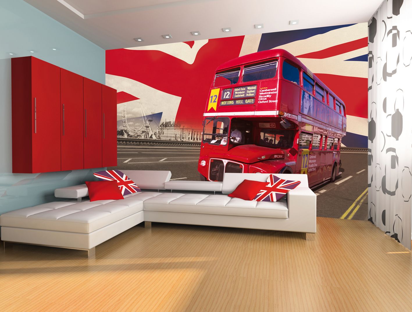 london themed wallpaper,room,interior design,mural,wall,living room
