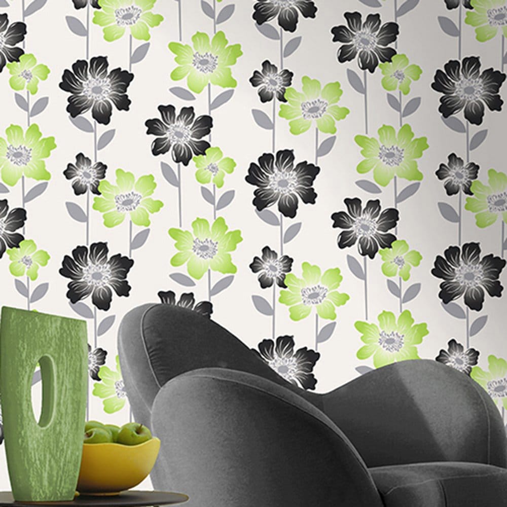 緑とクリーム色の壁紙,壁紙,緑,壁,植木鉢,パターン