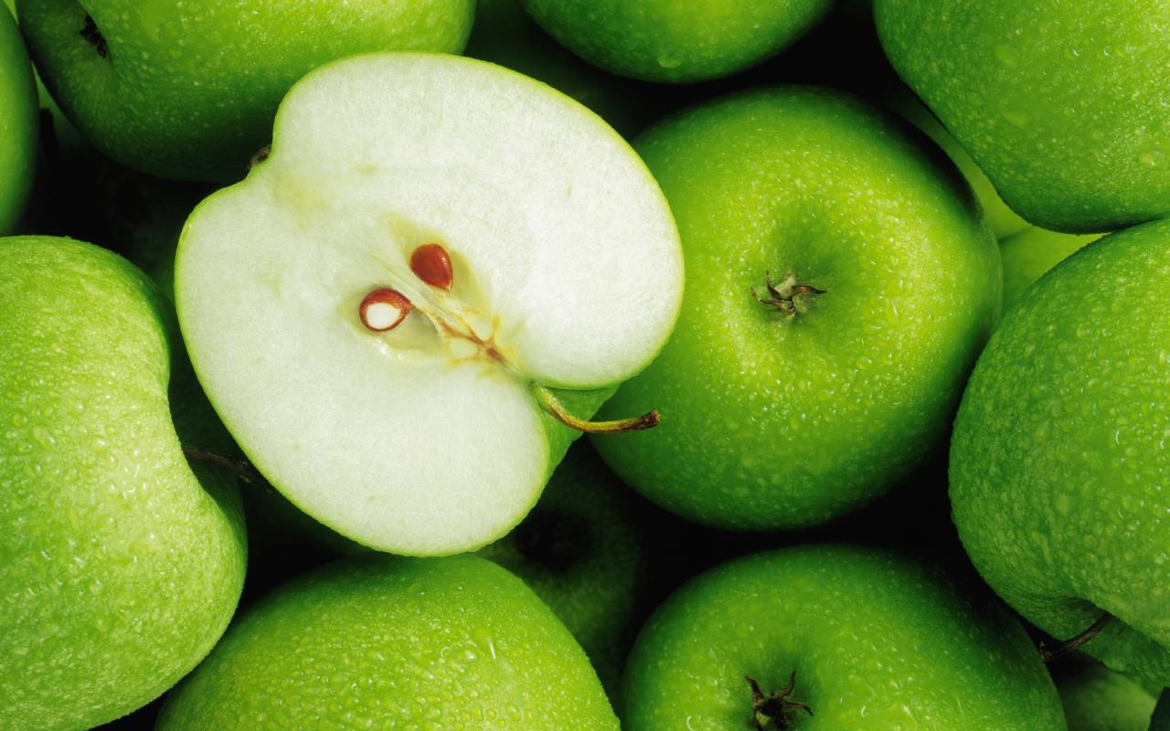 녹색 사과 벽지,스미스 할머니,과일,자연 식품,초록,사과