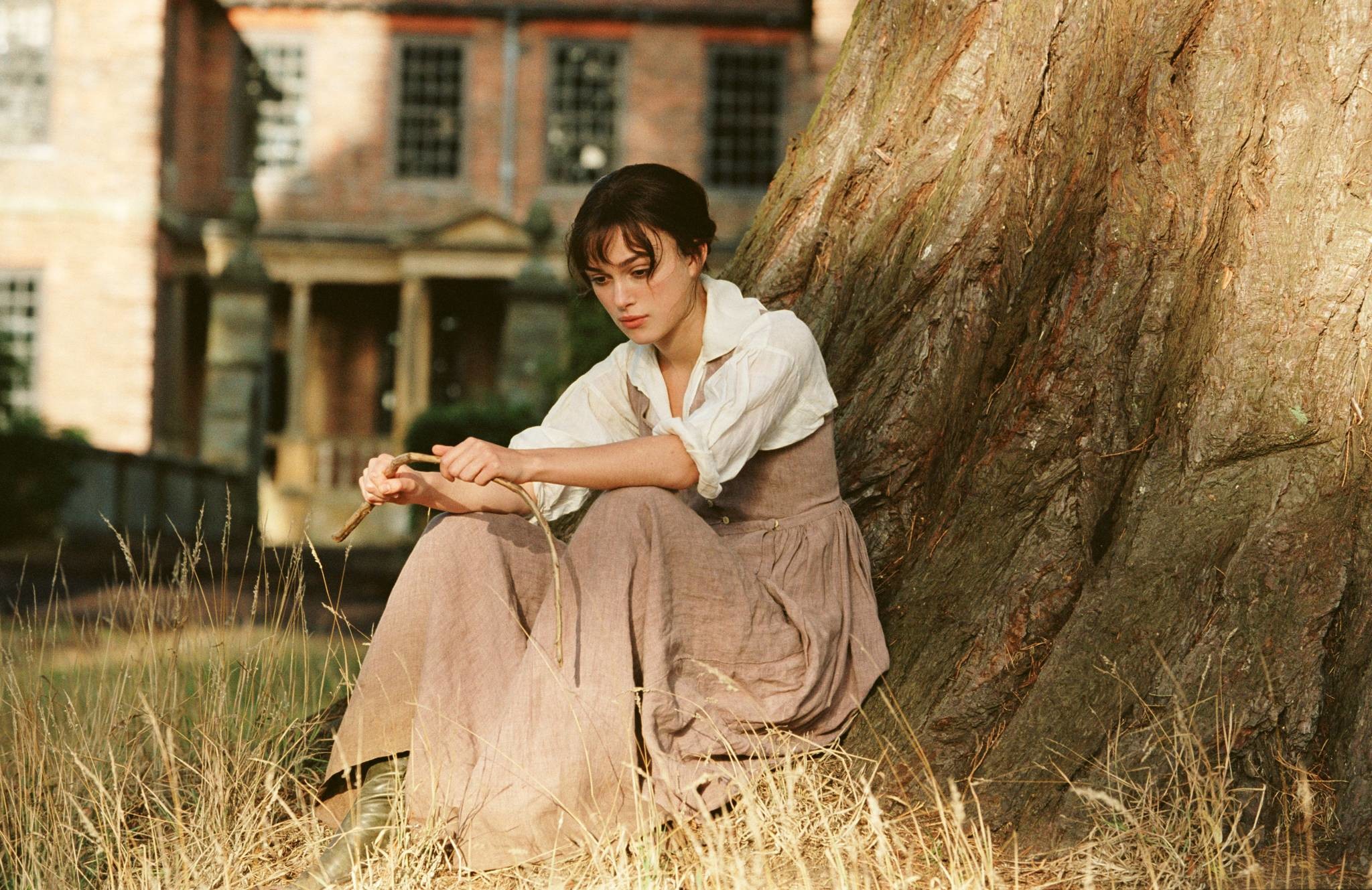 pride and prejudice wallpaper,tree,sitting,grass,photography,plant