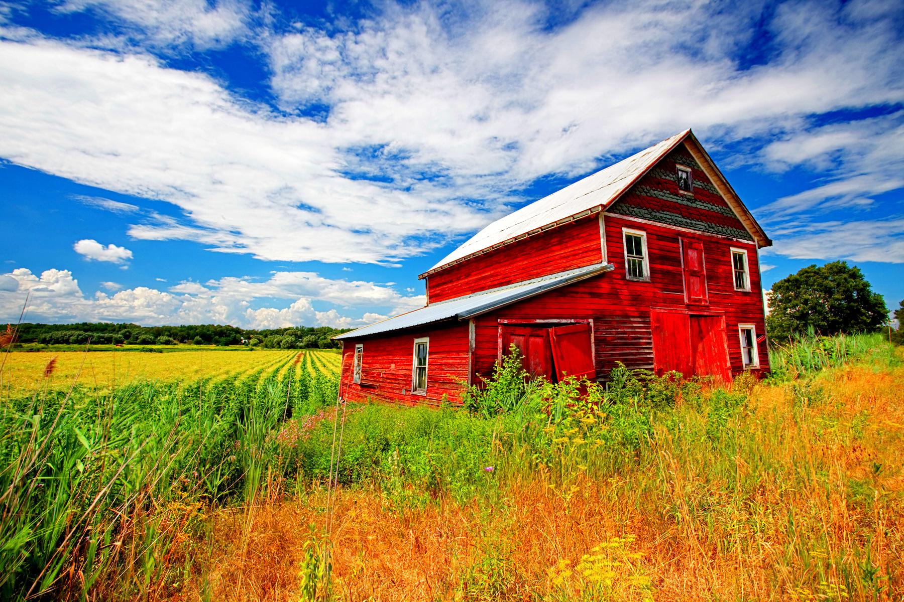 納屋の壁紙,自然,空,草原,自然の風景,赤