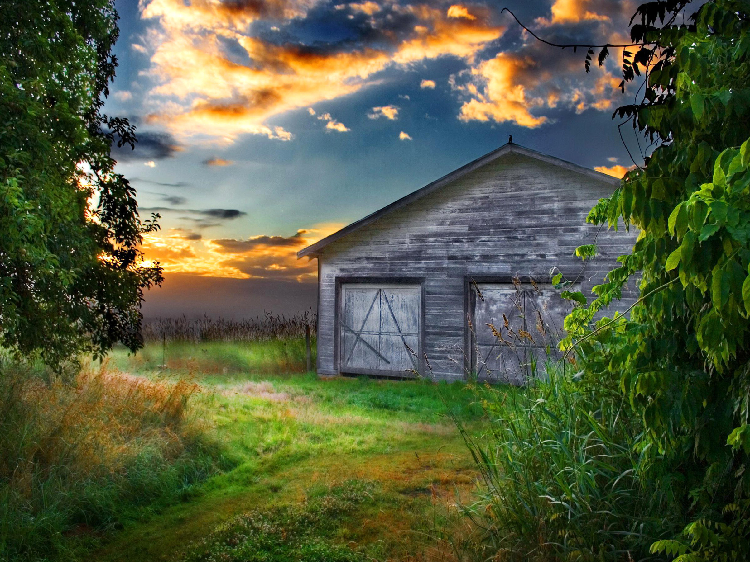 barn wallpaper,nature,natural landscape,sky,house,property