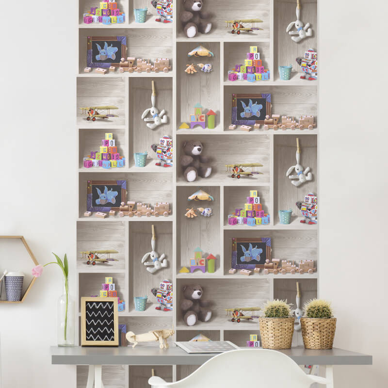 debona wallpaper,shelf,wall,furniture,shelving,room