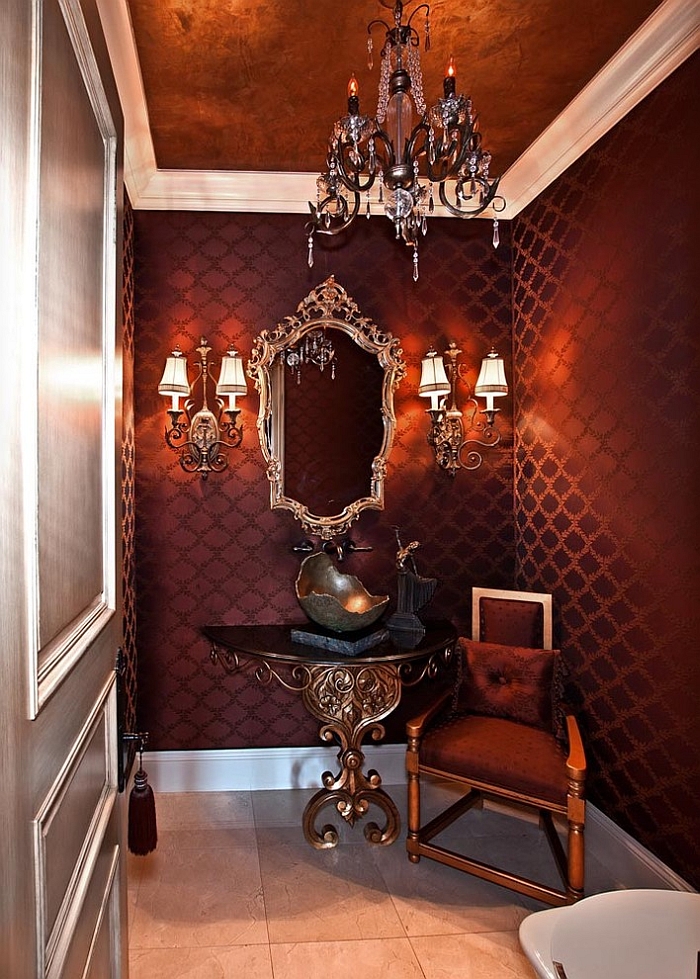 gold bathroom wallpaper,room,interior design,property,ceiling,lighting