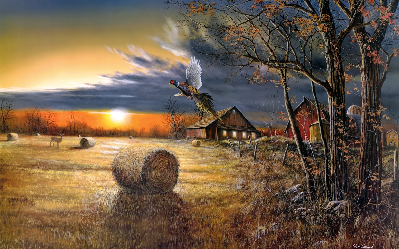 papel pintado rústico del país,paisaje natural,pintura,cielo,área rural,árbol