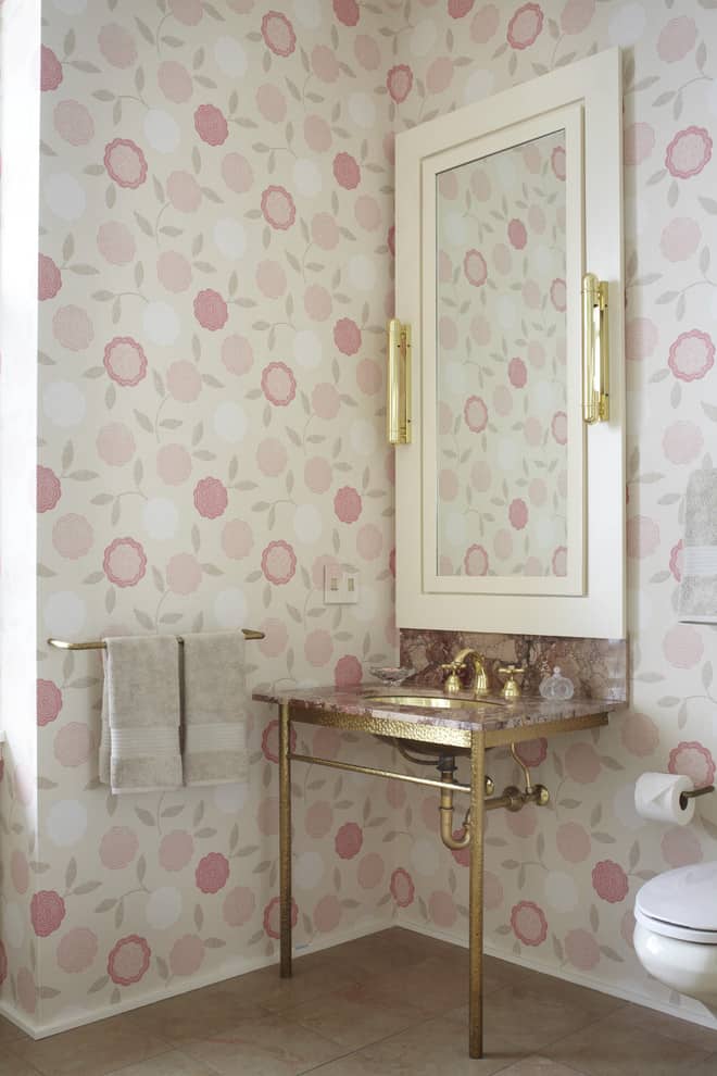 floral bathroom wallpaper,wallpaper,room,pink,wall,tile