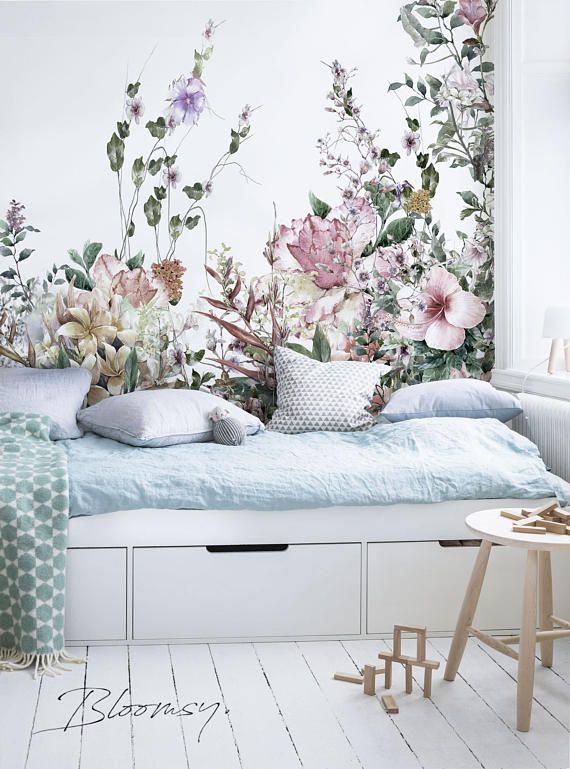 papier peint amovible fleuri,meubles,rose,chambre,table,canapé studio