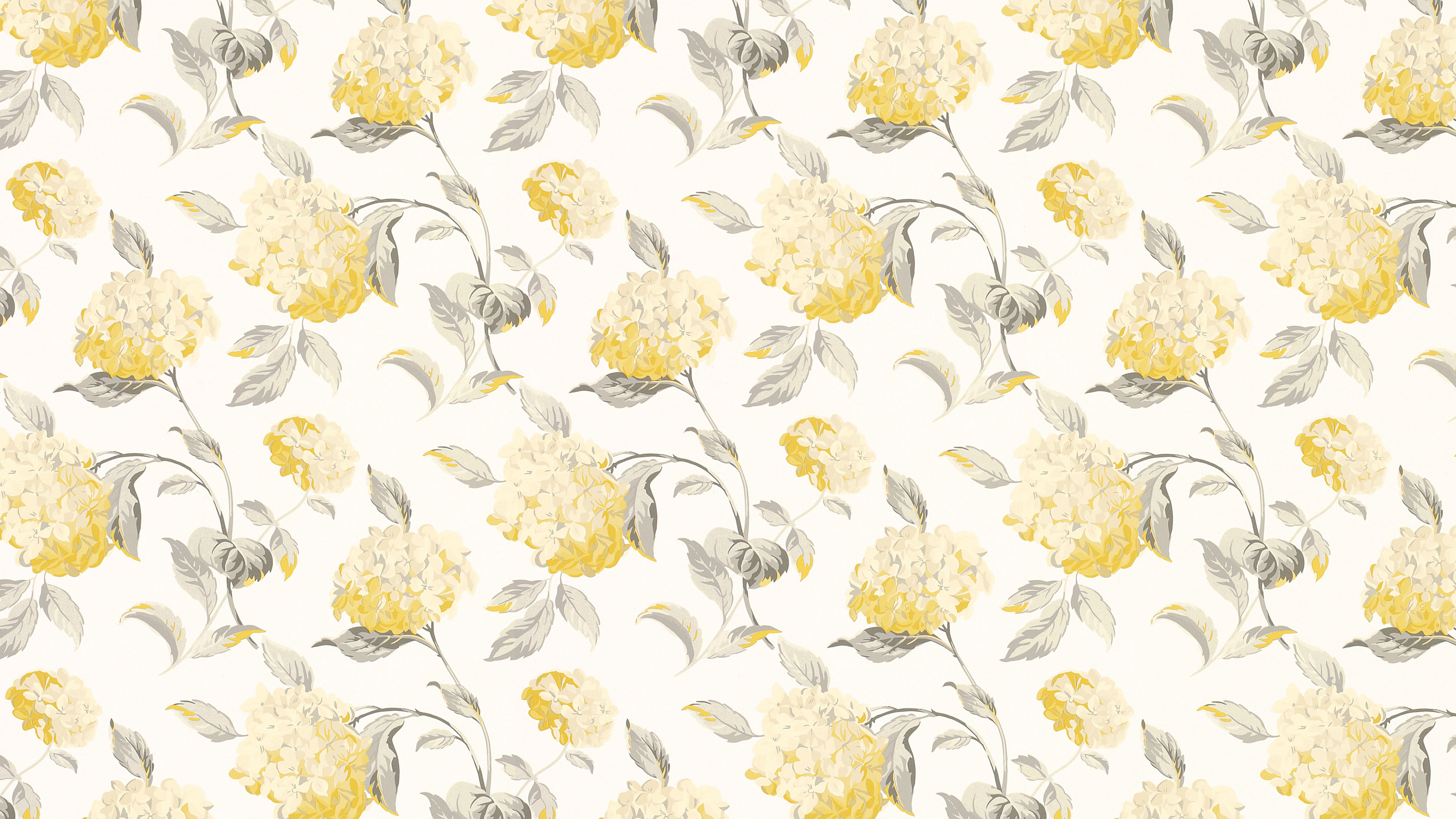 Yellow And Grey Floral Wallpaper Wallpaper WallpaperUse